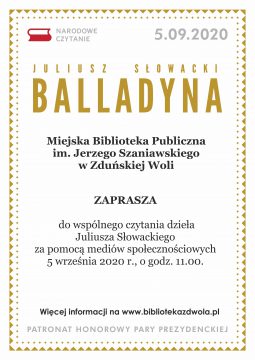 Narodowe Czytanie „Balladyny”